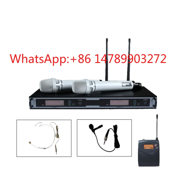 Karaoke Audio Speaker System with Dual Wireless Handheld Microphone for Home Stage Entertainment