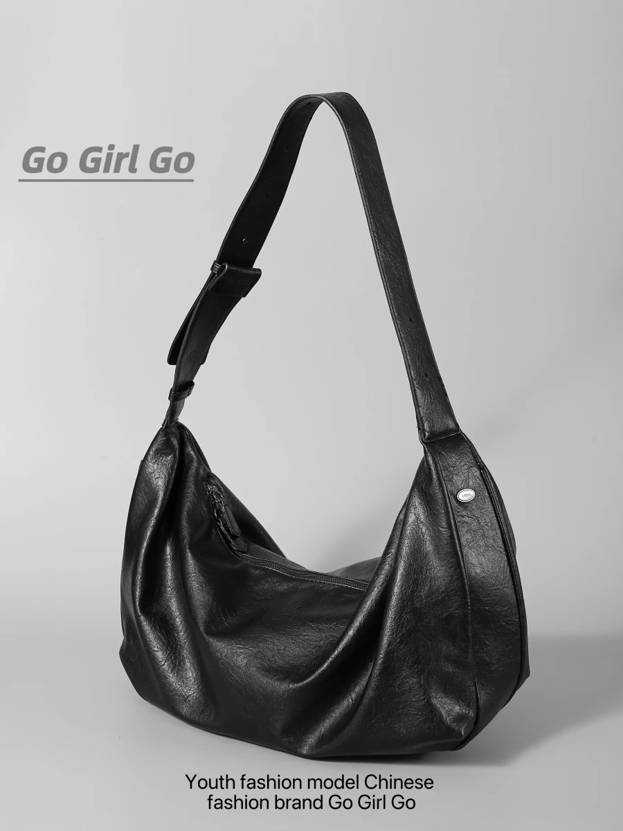 

GO Girl GO High Capacity Commuter Crossbody Bag Vintage Loose Single Shoulder Tote Bag for Men And Women