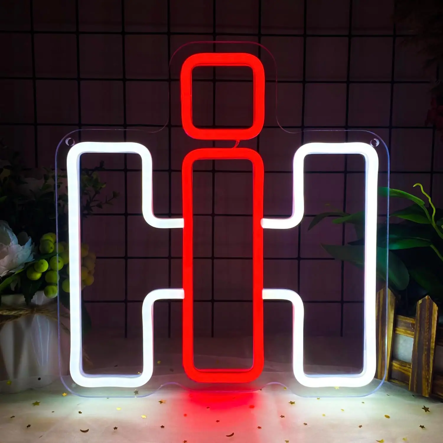 Customizable Deere Glowing Logo Tractor & Excavator Shaped Neon Sign, Brand Illuminated Letters Garage Decor USB Neon Light
