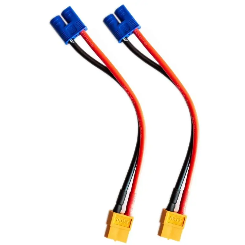 2Pcs 14awg 15cm/30cm XT60 Female Plug to EC3 Male Connector Adapter Charge Cable for ISDT Style Chargers