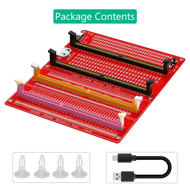 3 In 1 Combo DDR3/4/5 RDIMM/UDIMM Memory Tester, Desktop Computer DDR3/4/5 Memory Test Card With LED Indicators