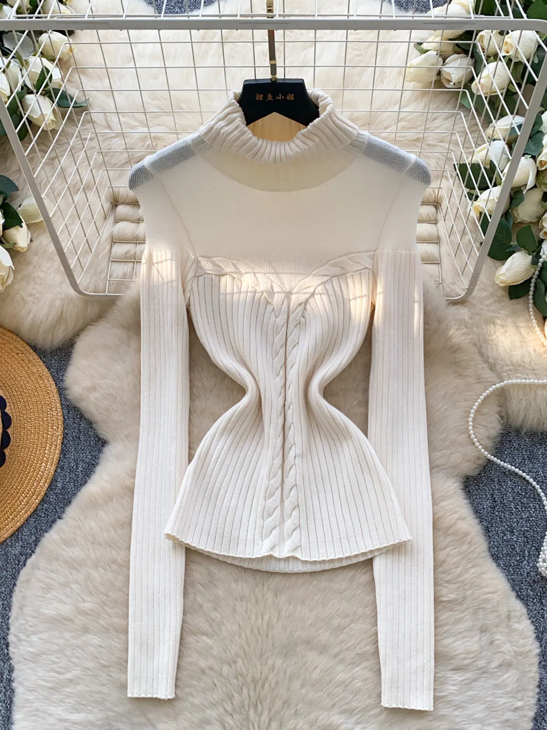 

Новинка 2026, осенне-зимний женский винтажный вязаный свитер с воротником и длинными рукавами, однотонный мягкий пуловер с перекрестными закрутками, топы