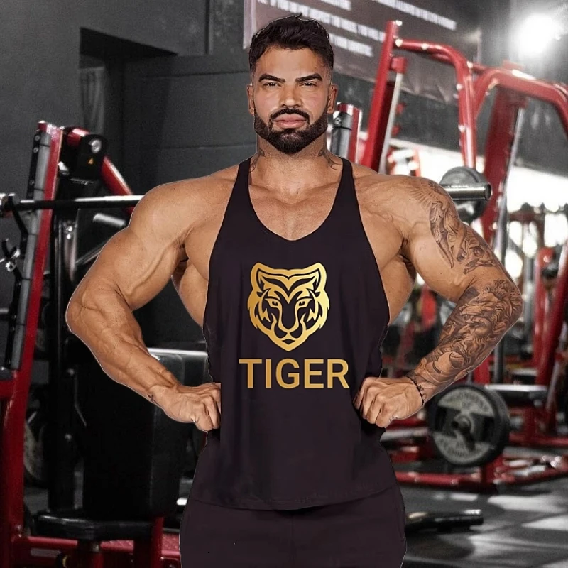 

2025 Men's Cotton Suspender Vest - Slim & Loose Fit, Bodybuilding Muscle Training Breathable Sports Fitness Apparel with Y-Back