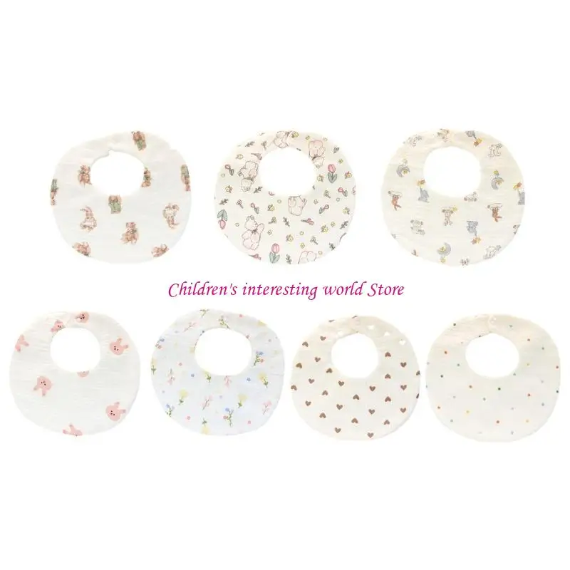 

6-layer Baby Bibs Newborn Burp Cloth Infant Toddlers Drooling Bib Leak Proof 425F