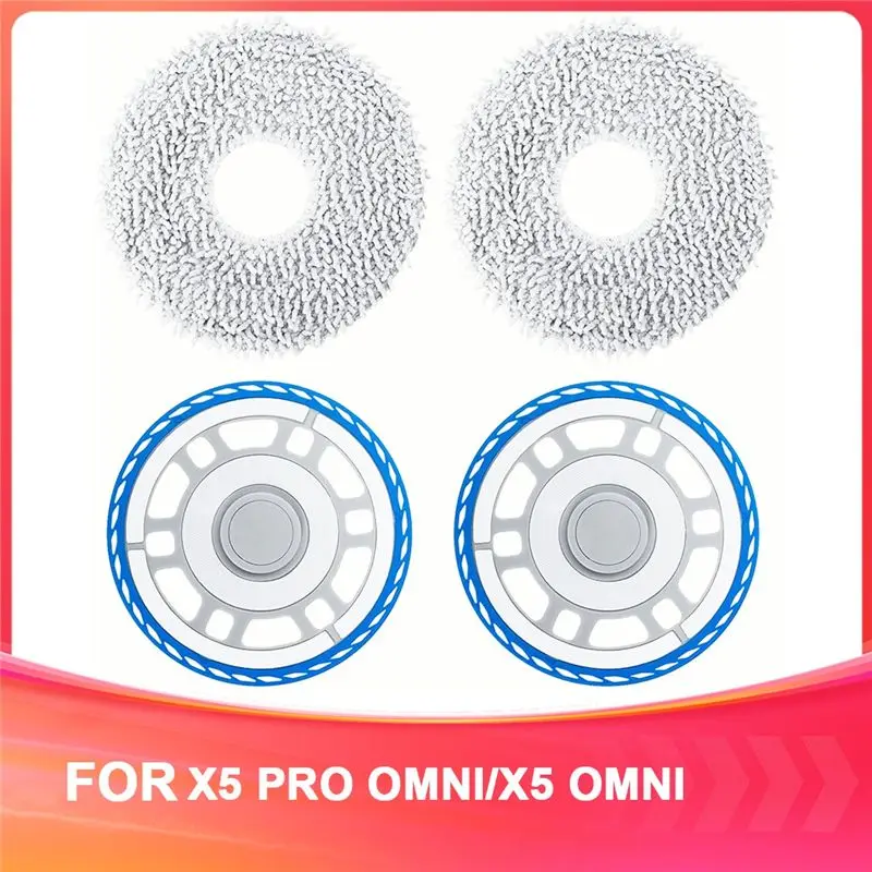 A40Z-2Set Mop Cloths With Replacement Holder For Ecovacs Deebot X5 Pro Omni/X5 Omni Robot Vacuum Cleaner Replacement Parts