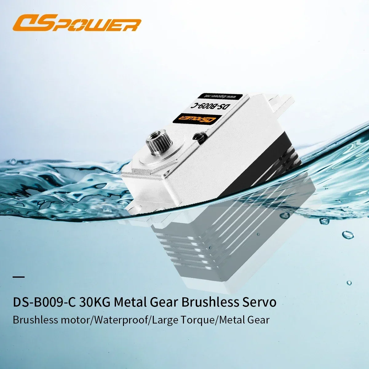 DSpower-Motor sin escobillas de engranaje de Metal, Servo RC resistente al agua para coche de control remoto 1/8 1/10, coche de derrape, camión sobre orugas, brazo robótico, Wltoys Traxxas, 30KG