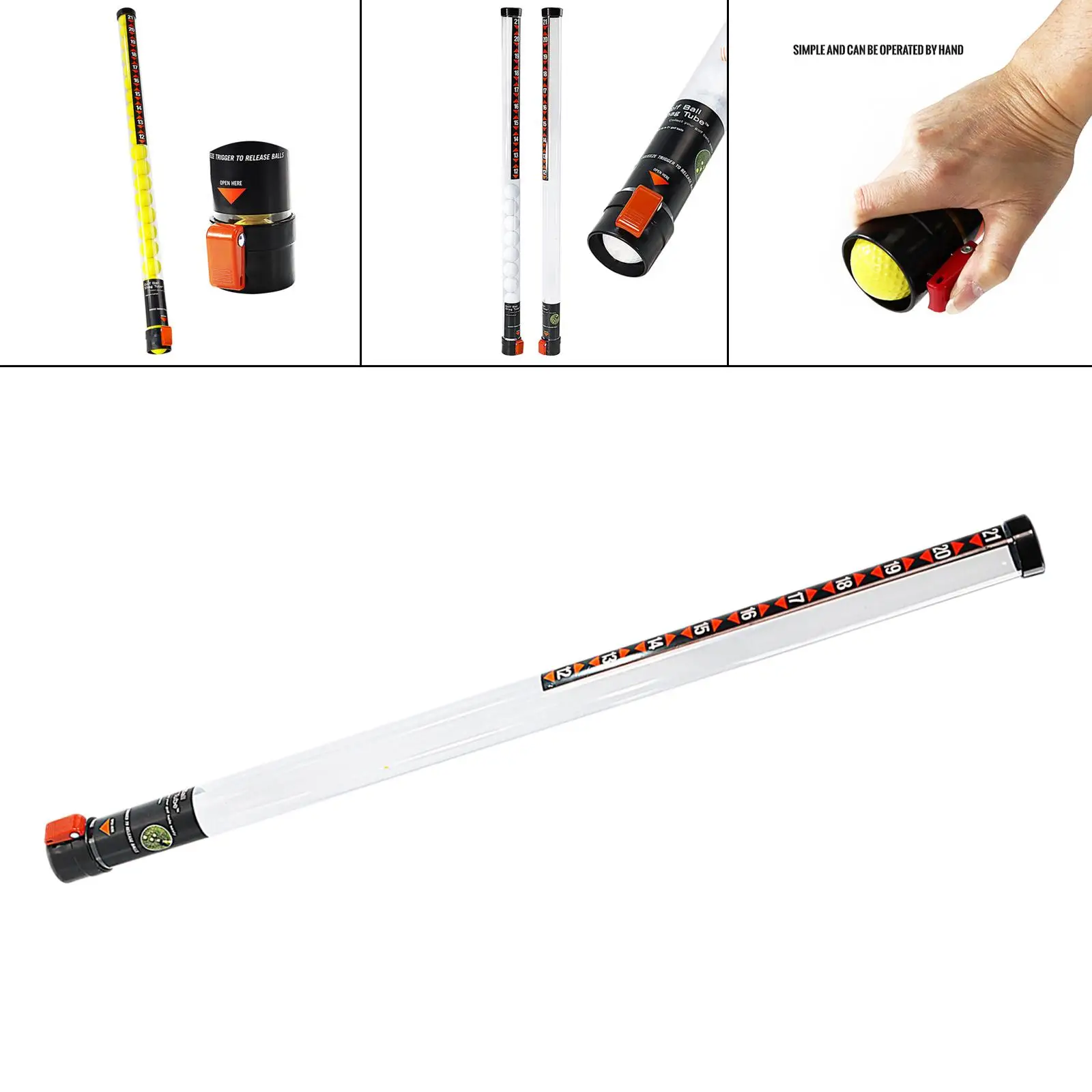 

Portable Golf Balls Retriever Outdoor Pick up Sucker Tool Golf Accessories Grabber Plastic Golf Ball Picker Tube Collector