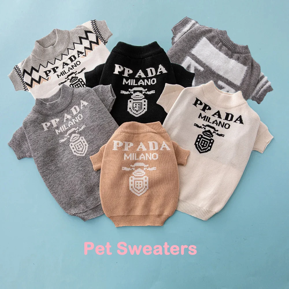 High quality luxury Dog Knitted Sweater Soft Warm bull dog Sweater Pet Puppy Pullover Coat Small Medium Dogs Apparel Costumes