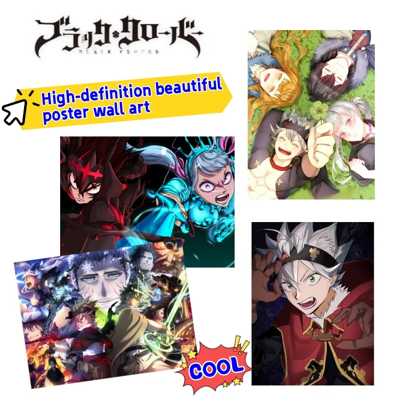 Black Clover Asta Poster Wandbild Kreative Exquisite Sammlung Aufklebbares Zimmer Wohnheim Hochauflösendes Dekoratives Gemälde – Detail 1