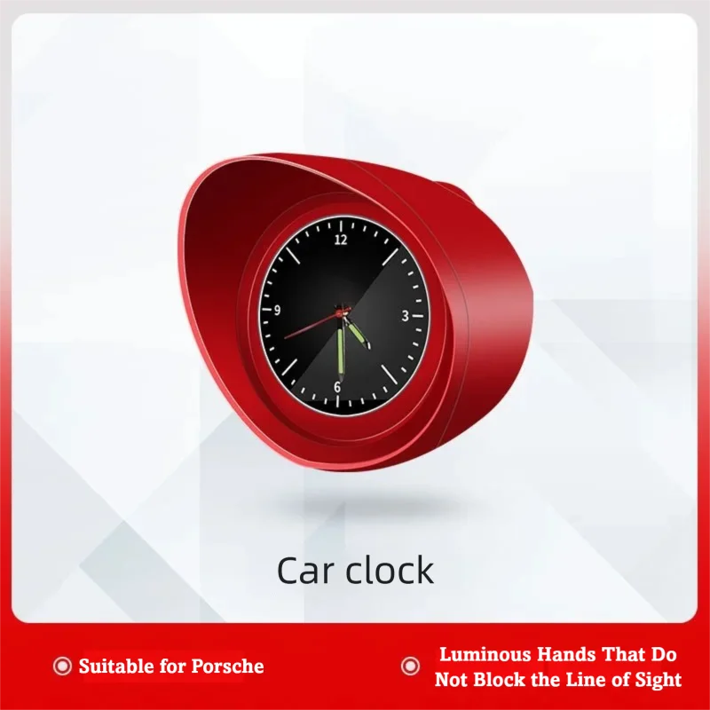 Sport Chrono Style Quartz Dashboard Clock, Luminous Dial, Fit Porsche Cayenne Macan 718 Panamera — Interior Upgrade Trim Clock