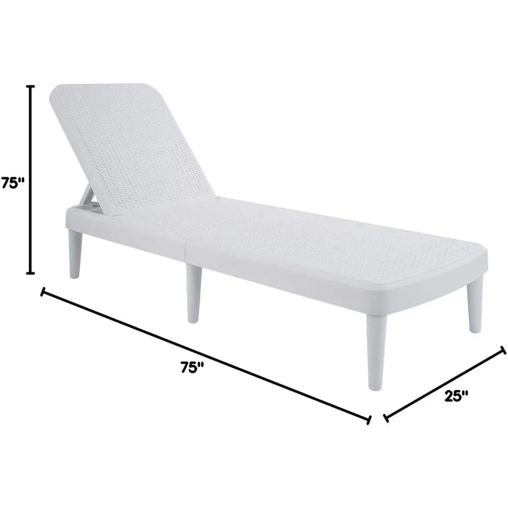 Sonnenliege aus Rattan – Weiß