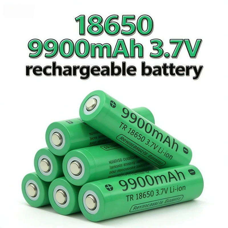 18650 Lithium Cell Green 9900 Capacity, Rechargeable Li-ion Battery with Stable Performance for Torch Lights & Daily Electronics