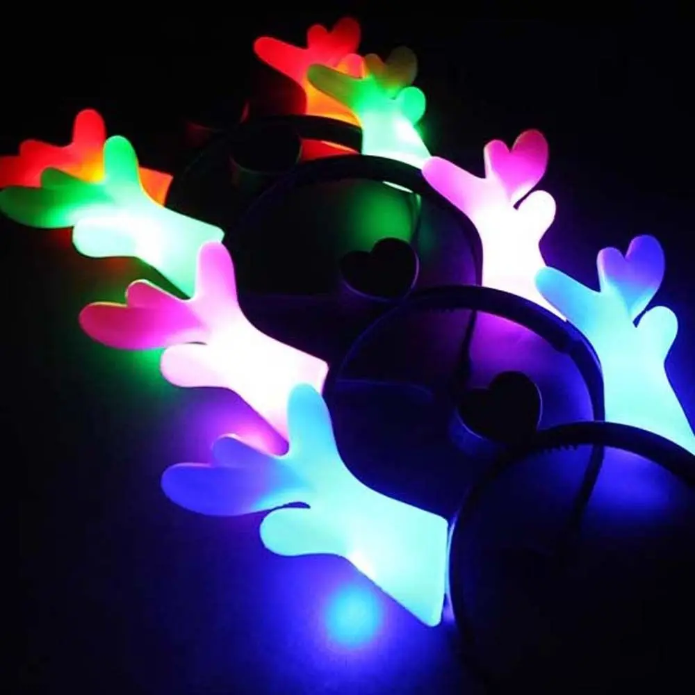 Fascia per capelli in corno di drago con luce a LED fasce per capelli in plastica stile coreano per capodanno copricapo luminoso copricapo natalizio femminile/per bambini