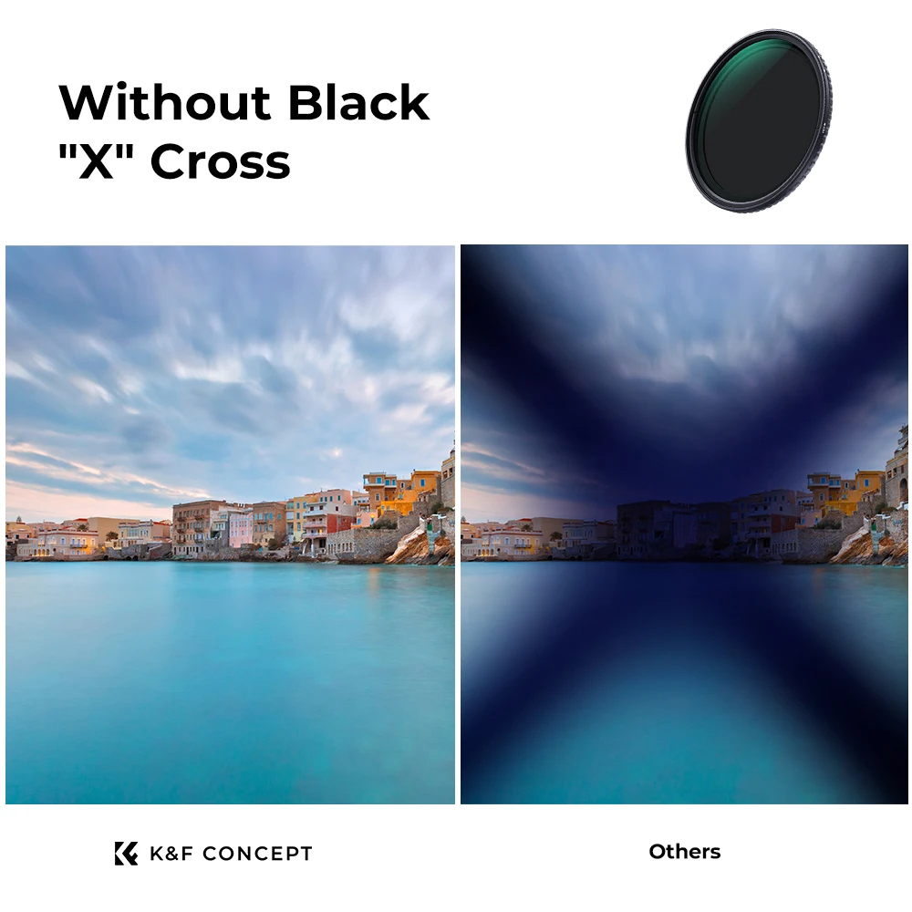 K&F Concept Nano-X Variable ND2-32 (1-5 Stops ) ND Filter 67mm 72mm 82mm 8K Ultra HD Without Black \