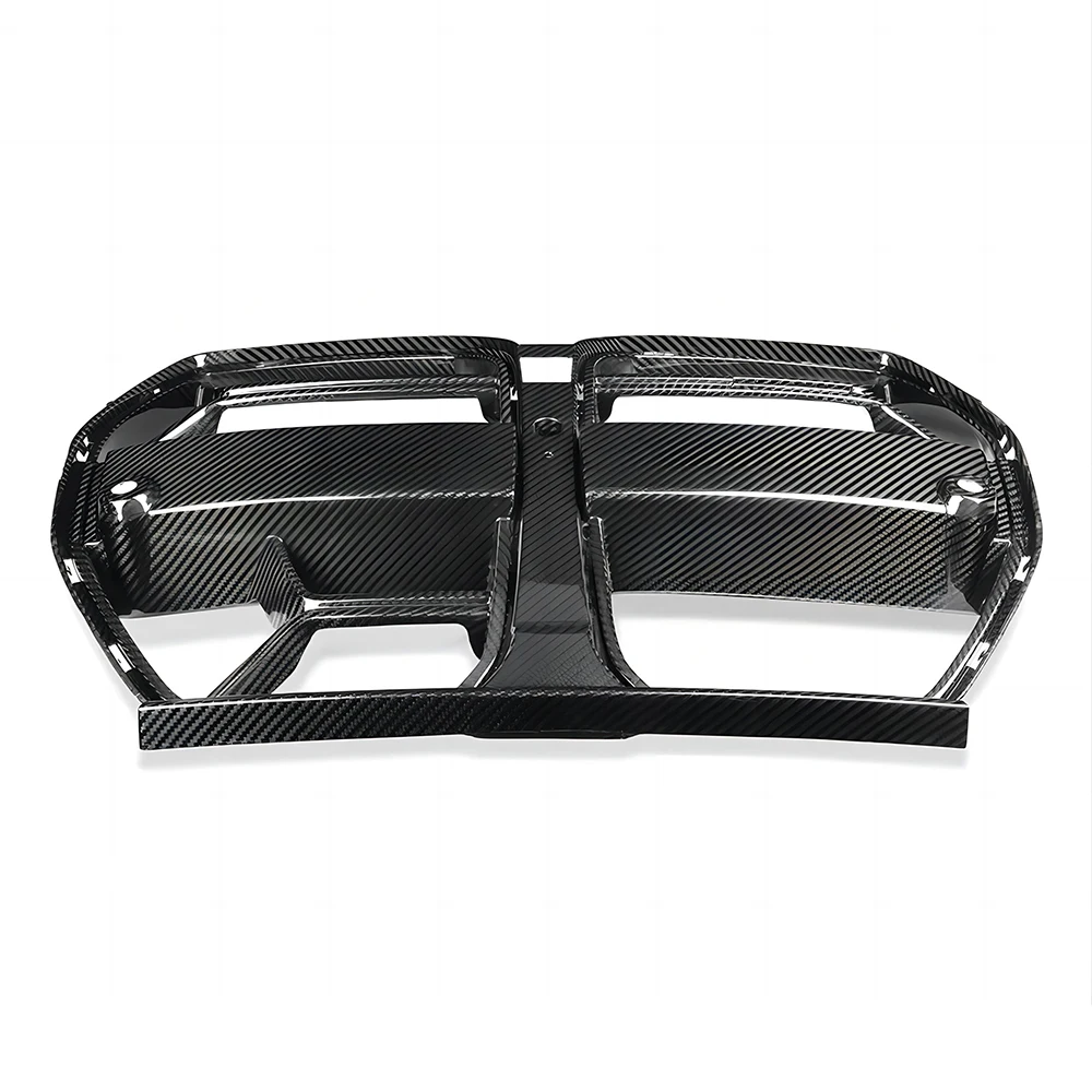 Dry Carbon Fiber Grill Front Bumper Double Slat Kidney CSL Style Grille For 21-23 BMW 3 4 Series G80 G82 G83 M3 M4 With Acc Only