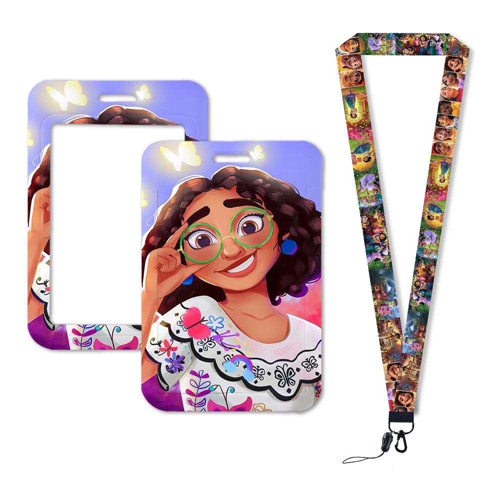 Disney Movie Encanto Mirabel Lanyard Keychain Cute Badge Holder Id Credit Card Pass Hang Rope Lanyard For Keys Accessories Gifts