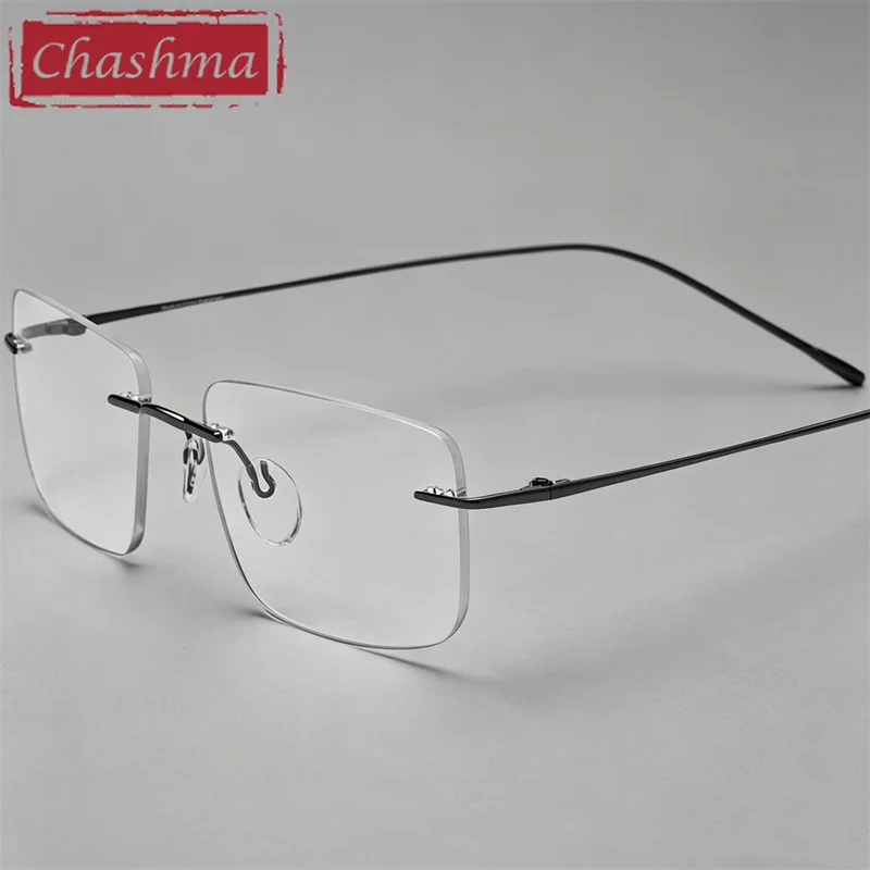 

Chashma Prescription Glasses Men Pure Titanium Optical Ultra Light Flexibe Temple Eyeglasses Frame Women for Recipe Eyewear