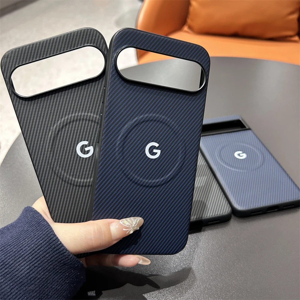 حافظة هاتف مغناطيسية من ألياف الكربون Sle 1500D لهاتف Google Pixel10 9 Pro XL 9A 8A غطاء حماية مقاوم للصدمات للشحن اللاسلكي #3
