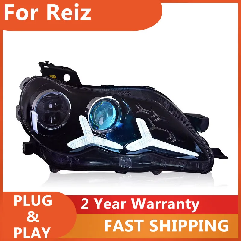 

Автомобильные аксессуары для Toyota Reiz: Фара 2004-2009 Mark X F11 с ДХО, указателем поворота, ближним и дальним светом, линзой-проектором