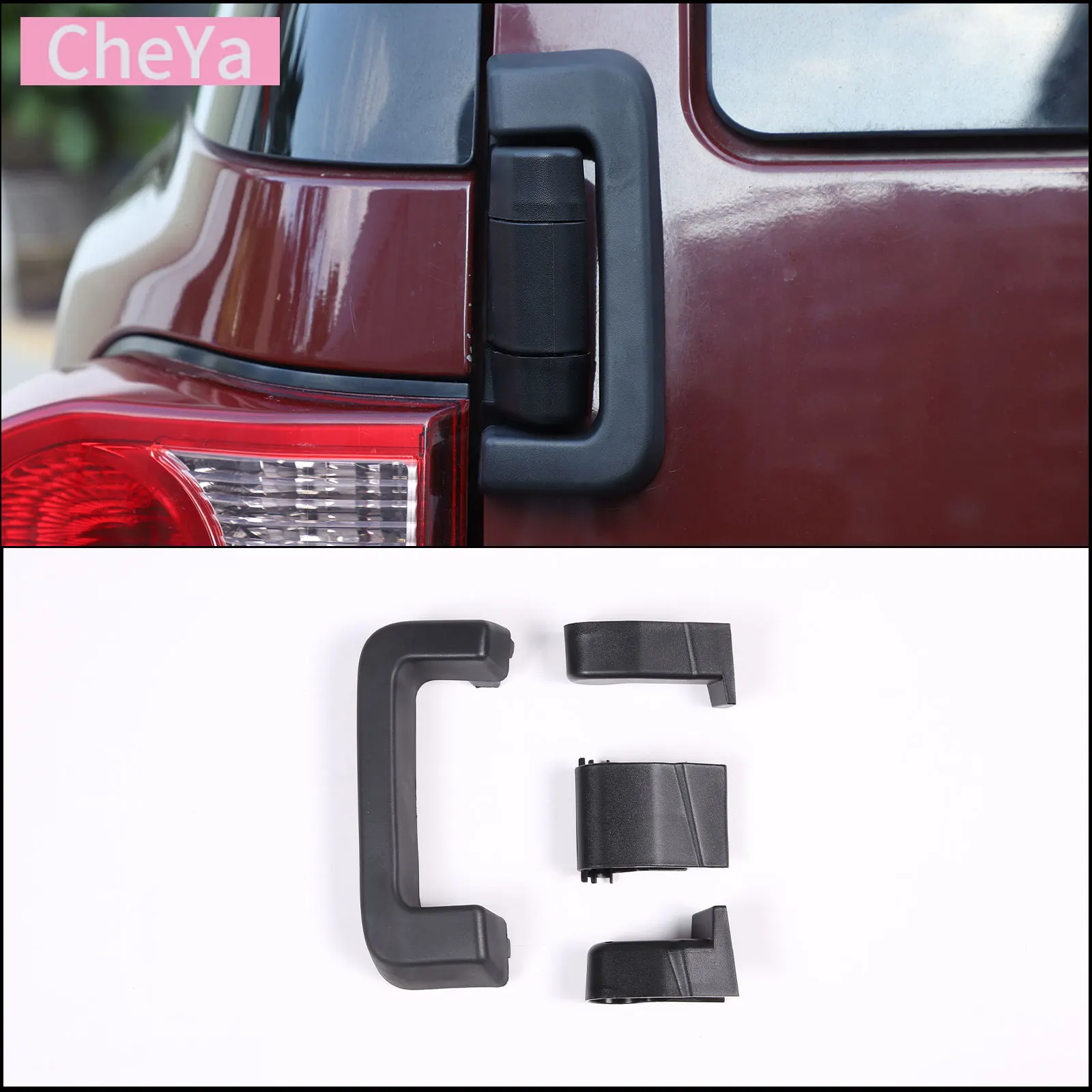 

cheya ABS Black Car Tailgate Hinge Decorative Cover for Toyota FJ Cruiser 2007-2021 Exterior Modification Accessories 4 Pcs