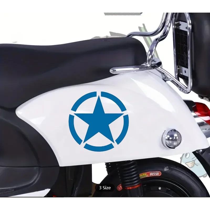 Army Decals Motorcycle Stickers Motocross Fuel Tank Racing Body Fender Oilproof Five-pointed Star Pentagram Helmet Decoration