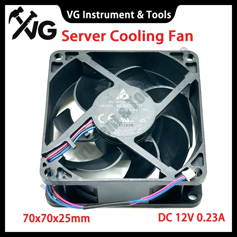 

Original Delta Electronics Electronic NUB0712H F00 Server Cooling Fan DC 12V 0.23A 70x70x25mm 3-wire