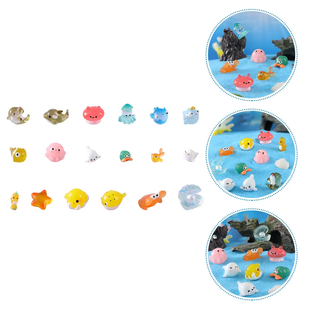 

Decor Sea ​​animal Statue Mini Animals Ornament Small Resin Marine Style Ornaments