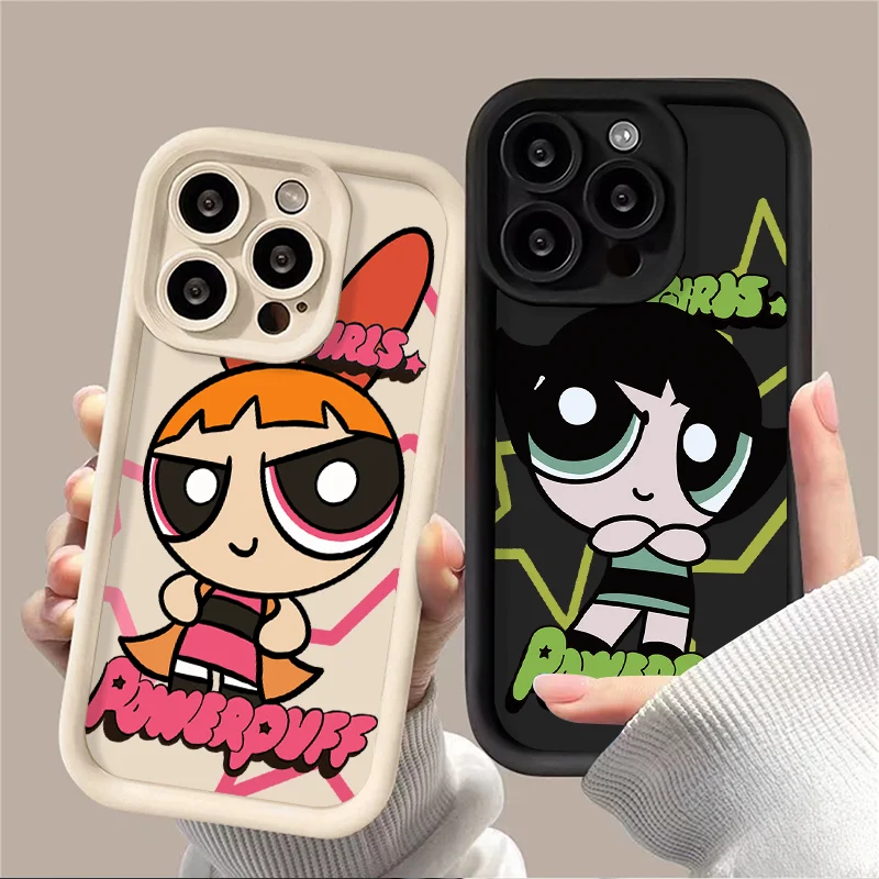 Cute Powerpuffs Girlss Phone Case for OPPO A5 A7 A16 A17 A38 A53 A54 A55 A58 A72 A74 A76 A78 A94 A98 4G 5G Cover