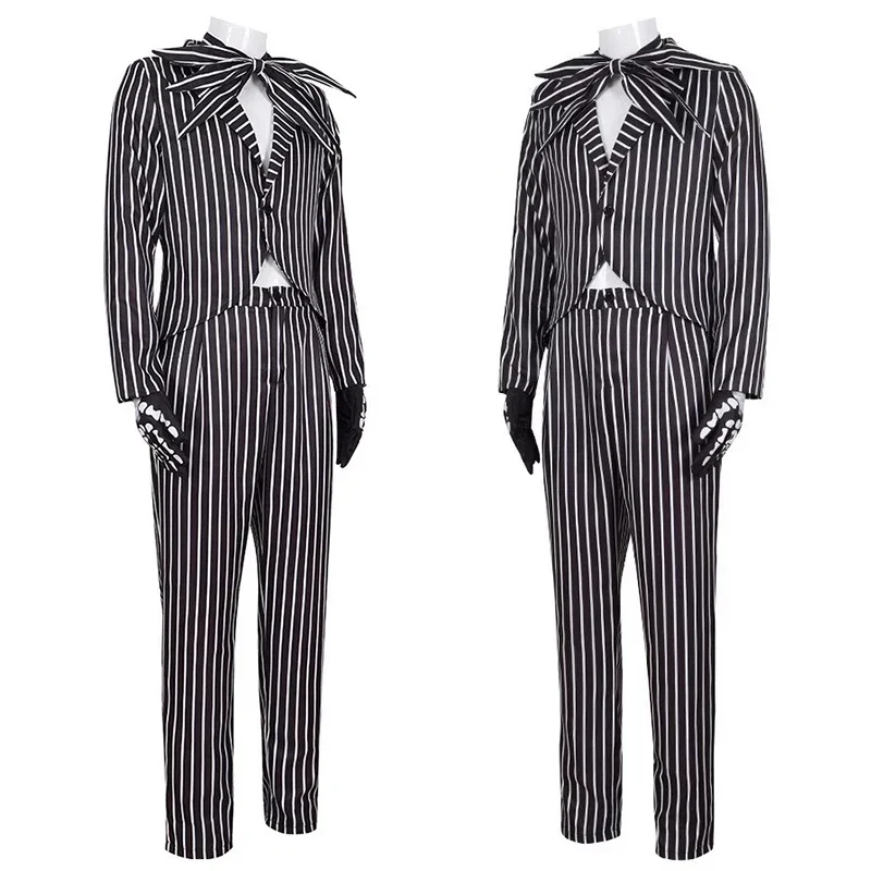 Jack Skellington Cosplay Costume Mask for Adult The Nightmare Before Christmas Jack Uniform Clothes Mask Suit Halloween Costumes