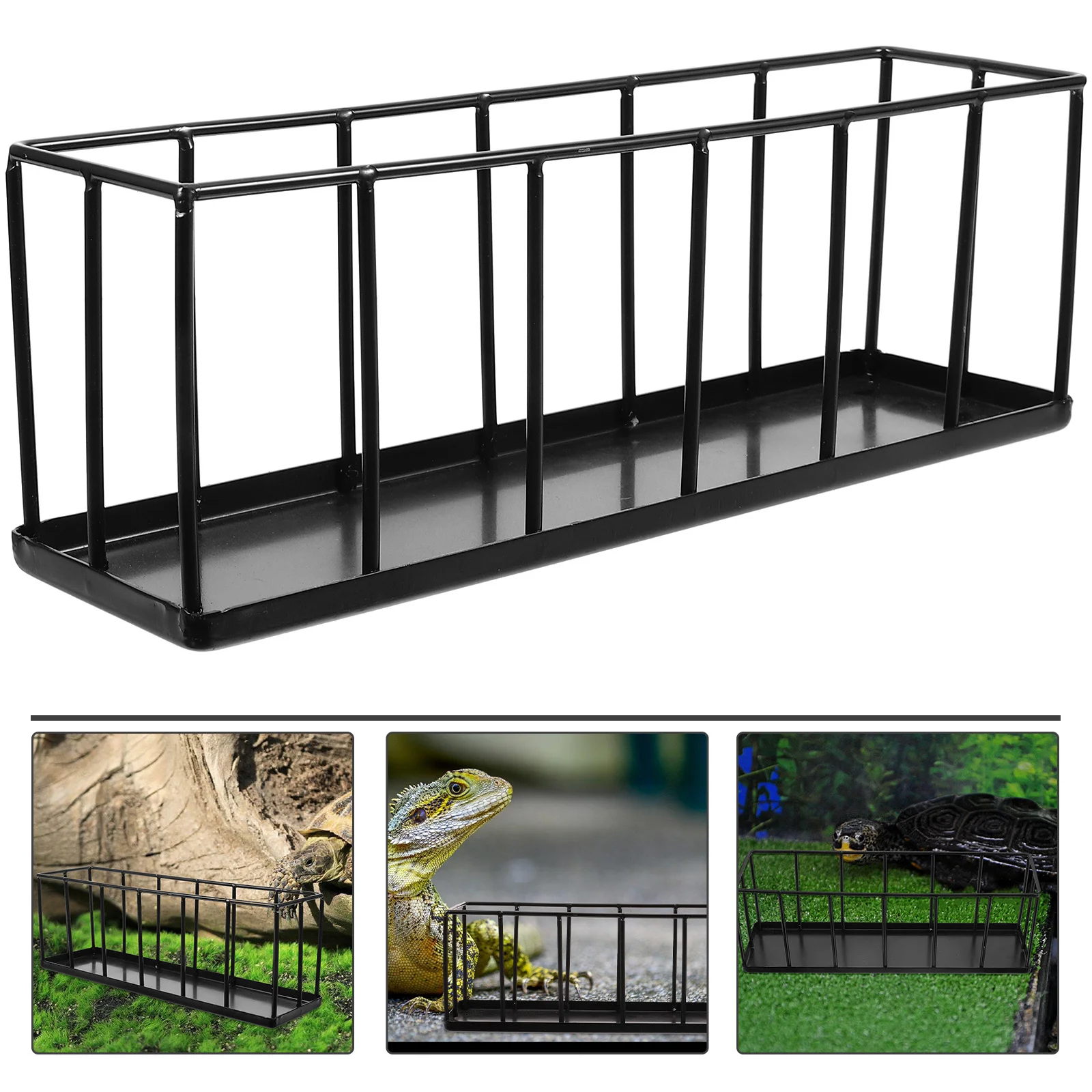 

Reptile Feeding Bowl Stainless Steel Long-Lasting Turtle Feeder Safe Tortoise Pet Food Tray Turtle Feeder Reptile Feeding Bowl