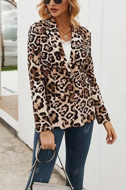 Frauen Blazer Herbst Mode nicht positionieren den Druck Leopard kleinen Anzug Tops Chaqueta de Mujer Mäntel Vestido Haut Femme