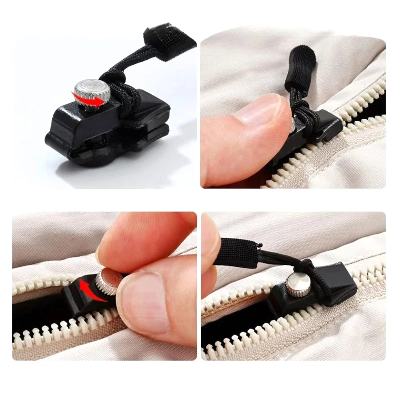 5PCS Universal Instant Zipper Repair Replacement Kit Durable Fix Zipper Sliding Teeth Rescue Screw Zipper Head RU