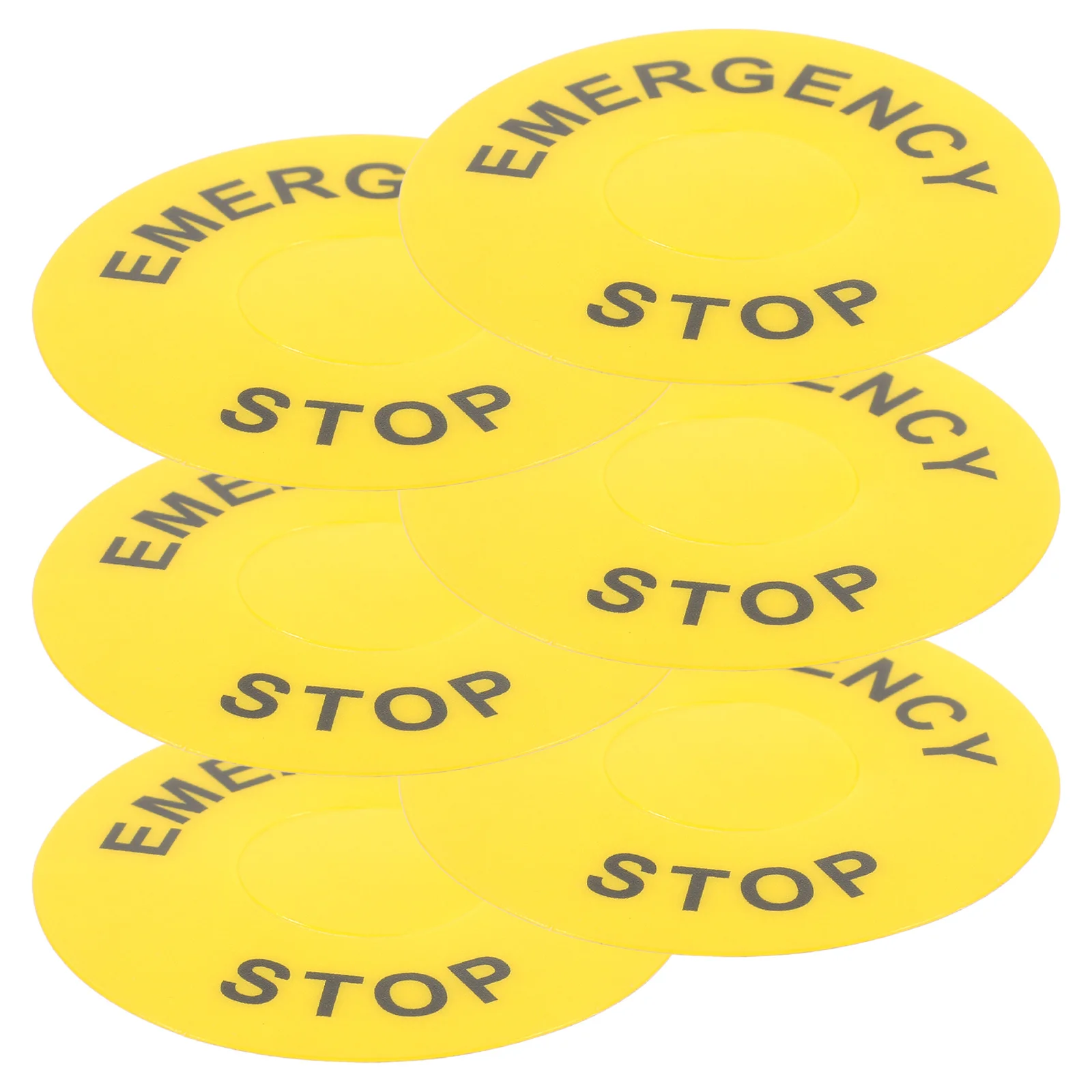 6 Pcs Emergency Stop Button Label Sign Labels Caution Sticker Warning Light Frame Logo Stickers Decals Electric Safety