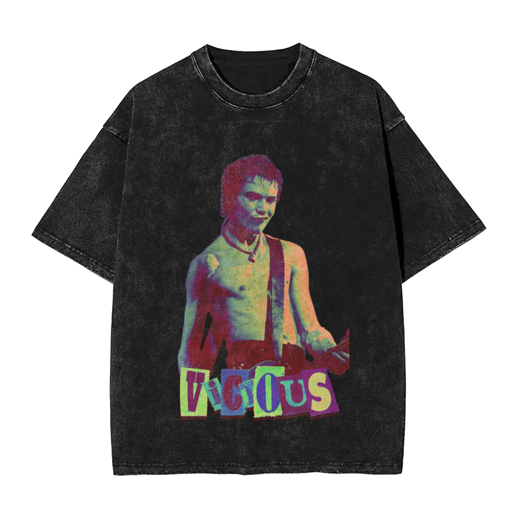Sid vicious grunge vintage Unique Comfort A Washed T Shirt Men's Women's Oversized Cotton Tees Tops