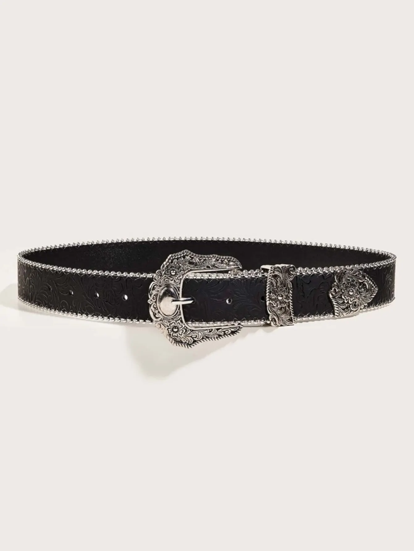 Western PU ceinture en cuir Western Cowboy femmes Cowgirl unisexe ceinture avec boucle en métal gravé