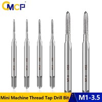  CMCP Metric Screw Tap M1-3.5 Mini Machine Thread Tap Drill Bit 6542 HSS Straight Flute Plug Tap Metal Tap Hand Tools
