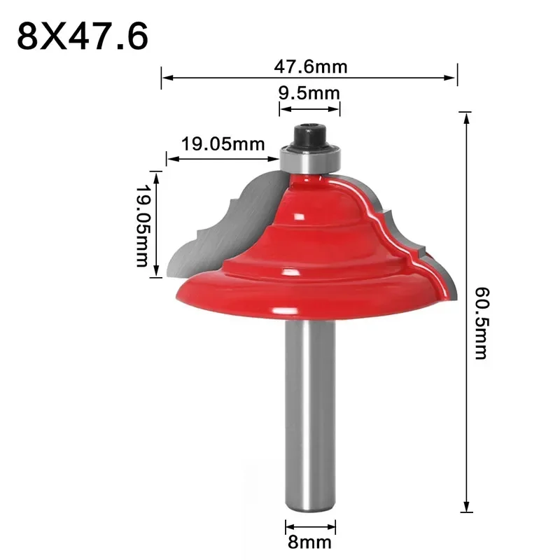 1Pc Table Edge Router Bit - French Baroque 8" Shank Line knife Woodworking cutter Tenon Cutter for  Tools