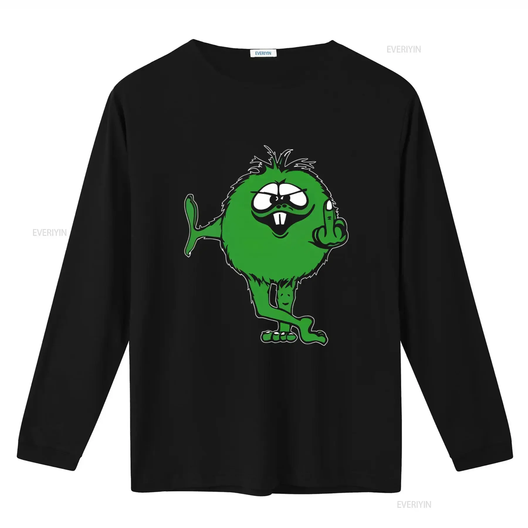 Retro Green Middle Finger Monster Novelty Funny 70's Style T Shirt for Biker Hot Rod Lovers vintage Washed
