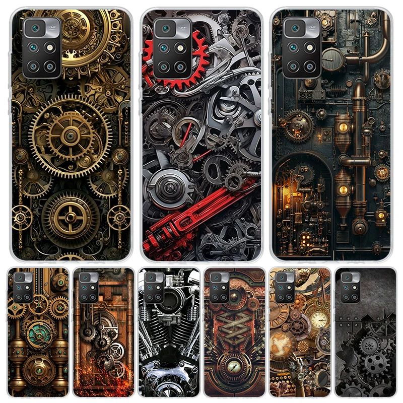 Steampunk Gear Mechanical Case Phone Cover for Xiaomi Redmi 12 12C 10 10C 10A 9 9C 9A 9T 8 8A 7 7A 6 Pro 6A S2 K20 K30 K40 Trend