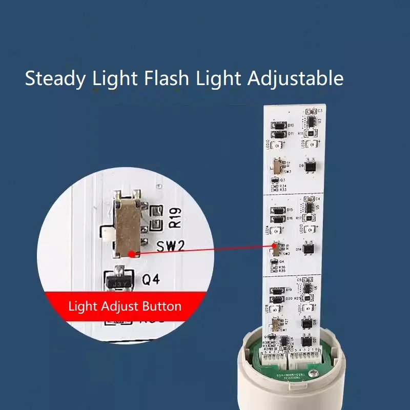 Ajustável LED Stack Light Tower Signal, Lâmpada de alarme para máquina, Flash constante, ferramenta, 12V, 24V, 220V, 1, 2, 3, 4, 5 camadas