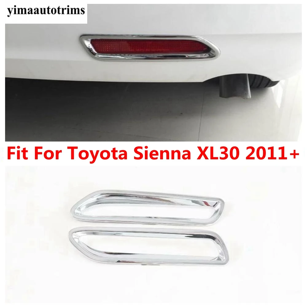 

Rear Bumper Fog Light Lamp Frame Decoration Cover Trim For Toyota Sienna XL30 2011 - 2020 ABS Chrome Accessories Exterior Kit