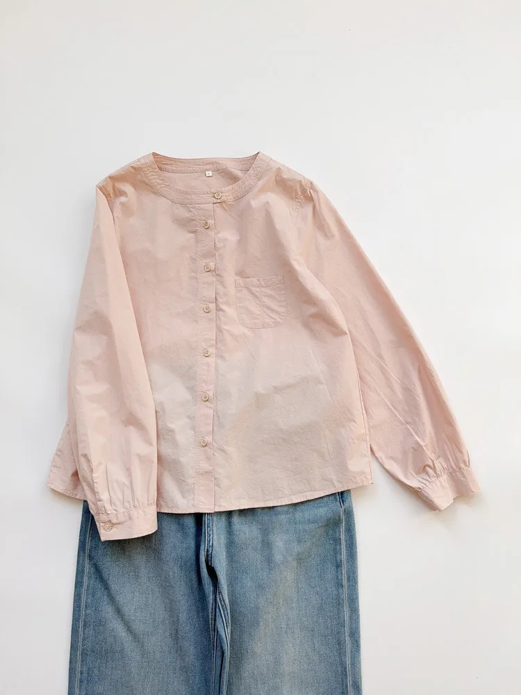 

Natural High Density Cotton Minimalist Style Loose Fit round Neck Open Cardigan Versatile All Seasons Ladies Fashion Inner Wear
