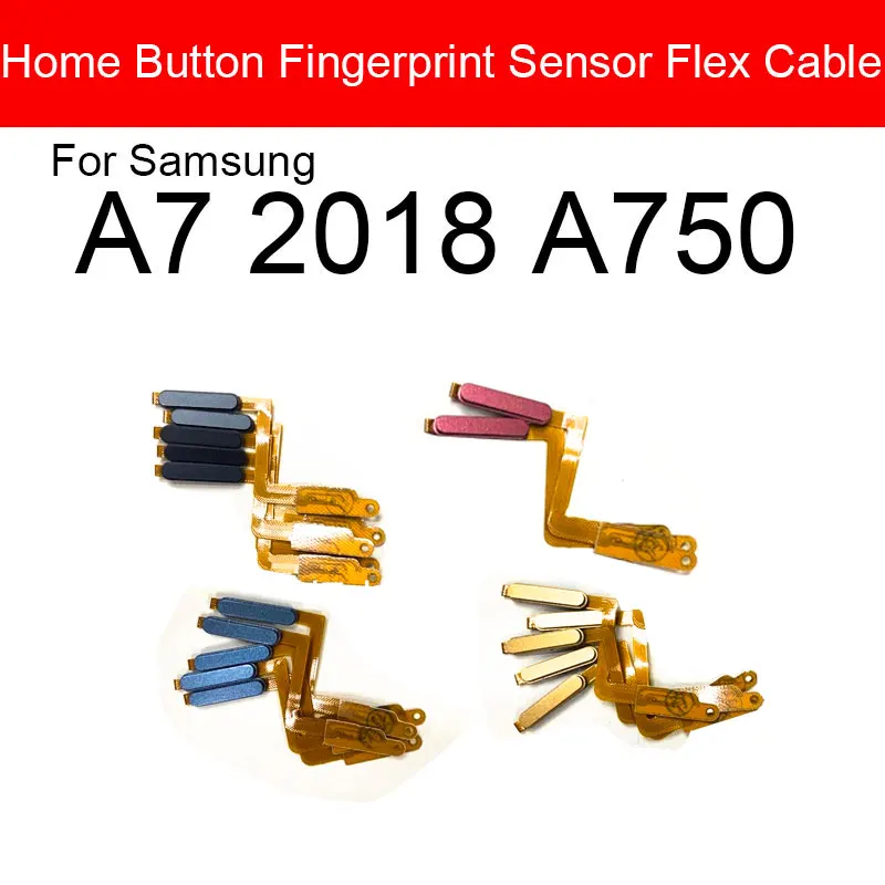 Home Button Flex Ribbon For Samsung Galaxy A7 2018 A750 Menu Key Fingerprint Recognition Sensor Flex Cable Replacement Parts