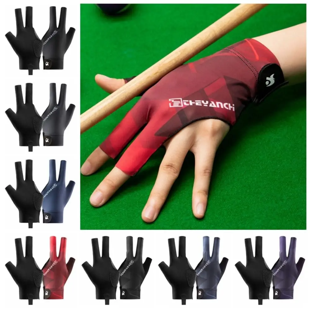 Unisex Left Hand Billiards Gloves Left Hand Wear-resistant Three Cut Gloves Lightweight Breathable Snooker Glove