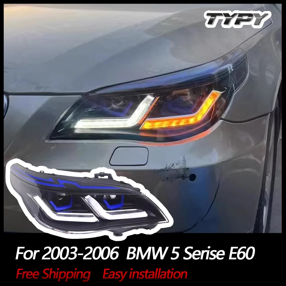 TYPY Car Light For BMW 5 Serise E60 Headlight 2003-2009 523i 530i LED Head Lamps DRL Projector High Low Beam Auto Accessories