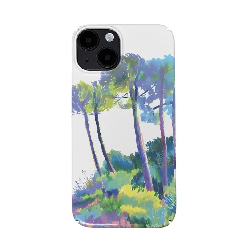 

Blue and Purple Graffiti Forest Art Case for IPHONE 17 16ProMax 15 14 Plus 13 12 MINI 11PRO 16Plus XR XS MAX Acrylic Phone Cover