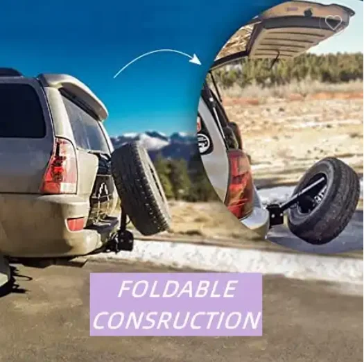 Custom Steel Foldable Trailer Hitch Mount Spare Tire Carrier Rack Model Fit For Ford And Other Cars Auto Part