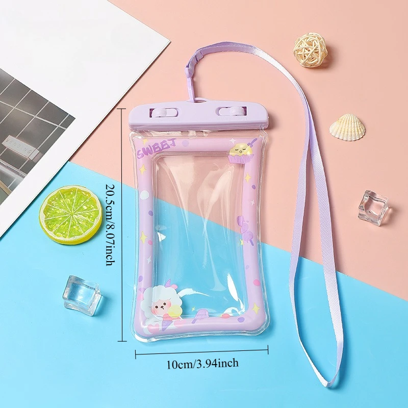 1pc Waterproof Cartoon Phone Case Water Proof Bag Universal Underwater Phone Protector for Water Sports Beach Skiing view 6
