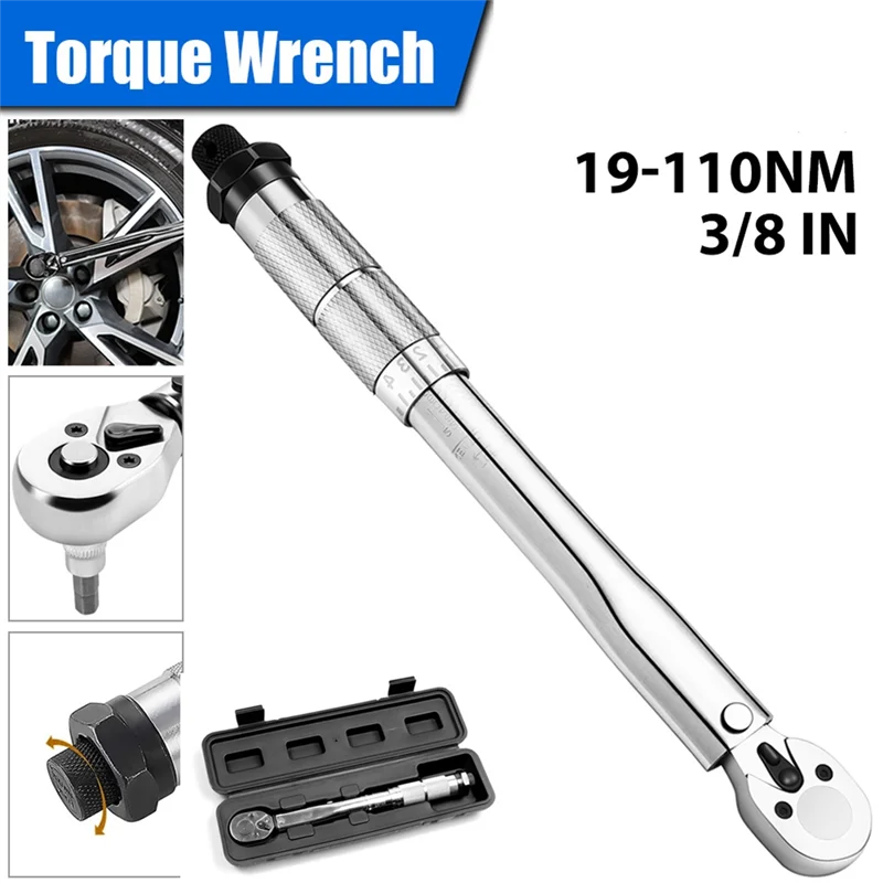 

ABWP-Torque Wrench Hand Tool 3/8 Inch Drive Adjustable 19-110NM Torque Wrench Spanner Auto Disassembly Tool