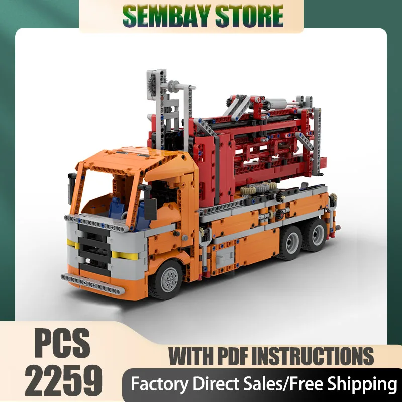 

Urban Truck Moc Building Bricks Modular Concrete Pump Truck GBC Model Technology Blocks Christmas DIY Toy Construction Gifts